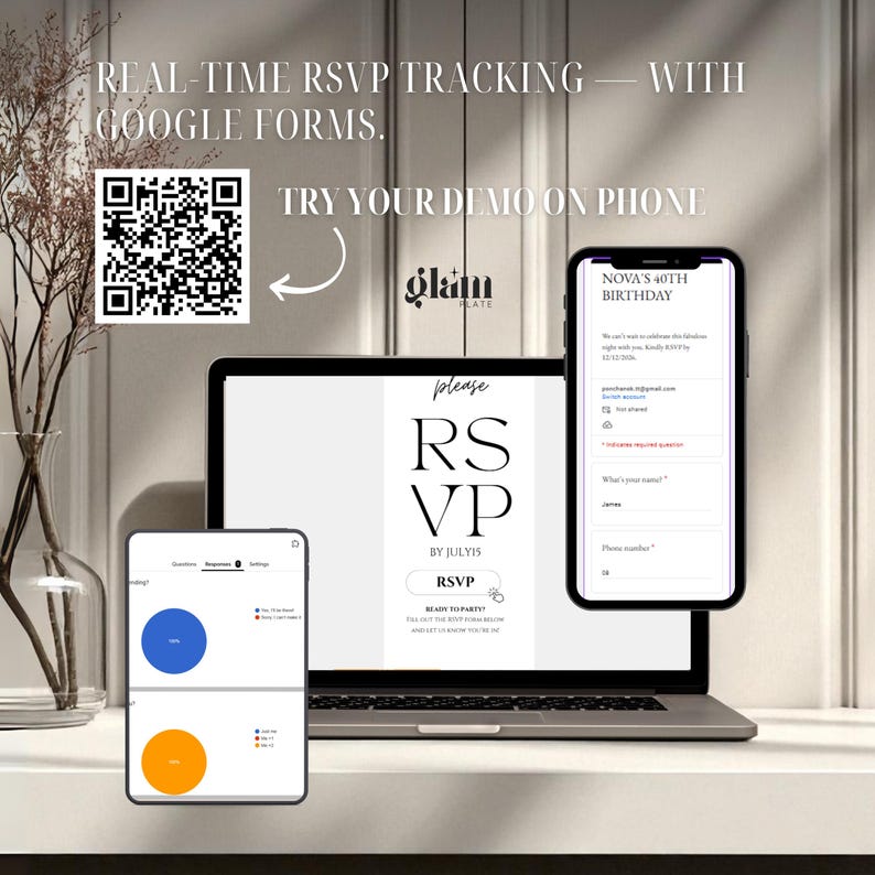 Minimalistische zwarte strik uitnodigen minimalistische RSVP, online RSVP-uitnodiging, RSVP-websites, bewerkbaar uitnodigend, zwarte kokette BB4 met strikthema afbeelding 6