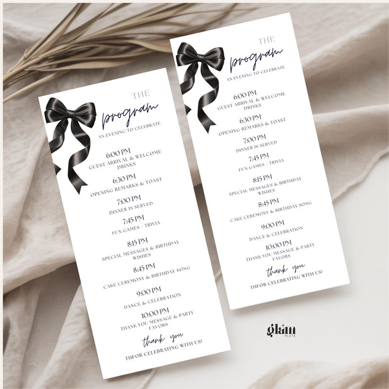 70 Birthday Program Template - Etsy