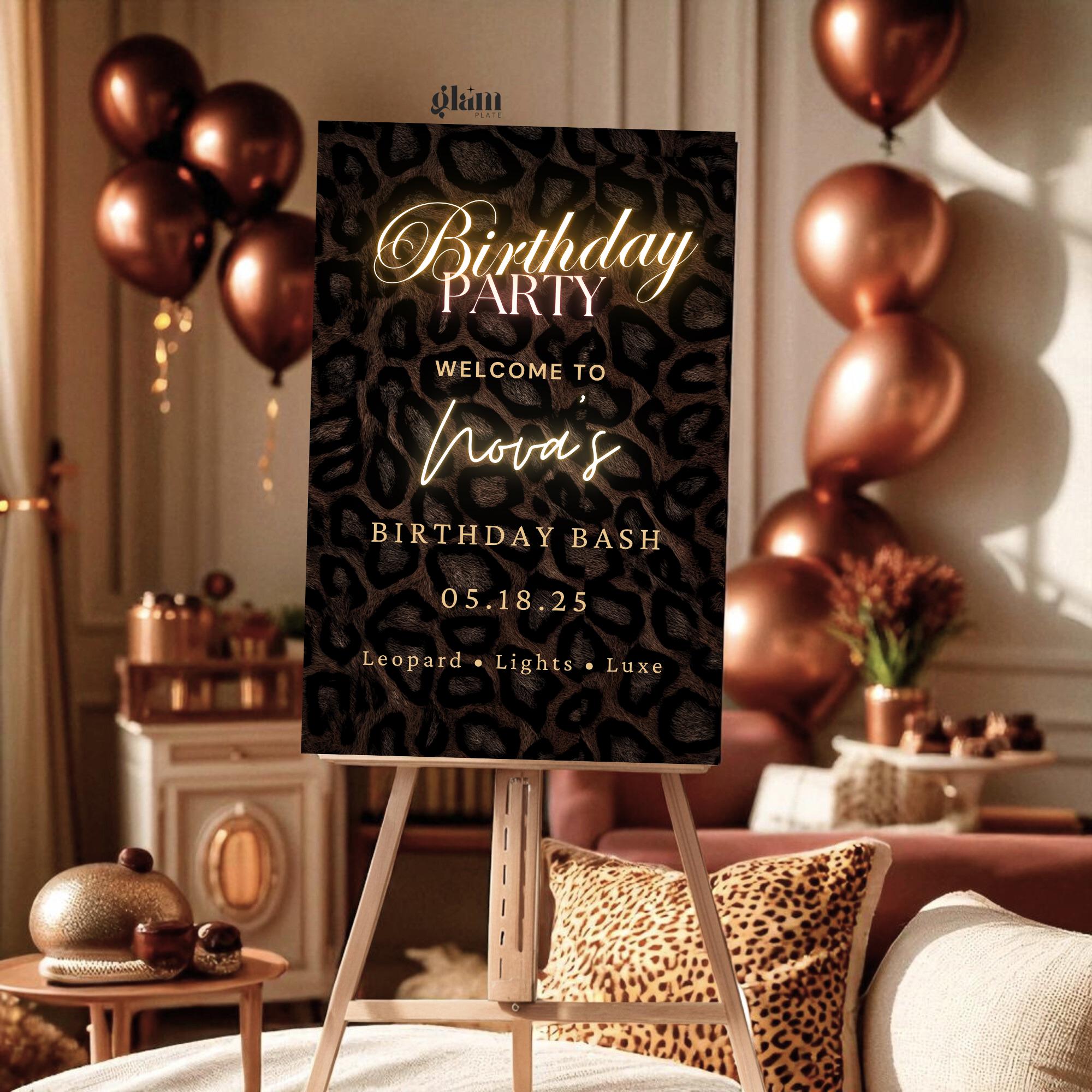 Leopard Decoration,welcoming Template,signed Template,leopard Birthday ...