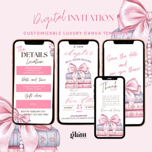 Nouveau chapitre d'invitation pour la douche Carte d'invitation pour une baby shower