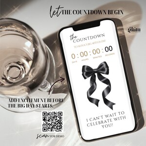 Minimalistische zwarte strik uitnodigen minimalistische RSVP, online RSVP-uitnodiging, RSVP-websites, bewerkbaar uitnodigend, zwarte kokette BB4 met strikthema afbeelding 4