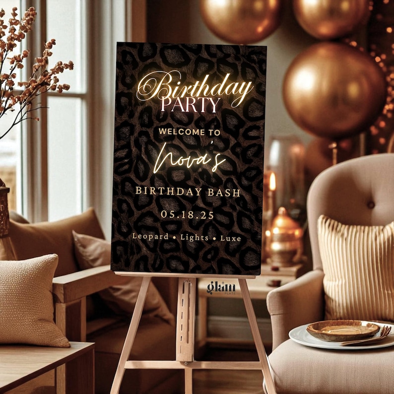 Leopard Decoration,welcoming Template,signed Template,leopard Birthday ...