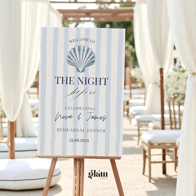 Coastal Welcome Rehearse Dinner Welcome Sign Wedding Rehearsal ...