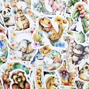 Paquete de 52 pegatinas del alfabeto de animales, pegatinas de animales, pegatinas del alfabeto, pegatinas para niños, pegatinas divertidas, pegatinas para niños, pegatinas troqueladas