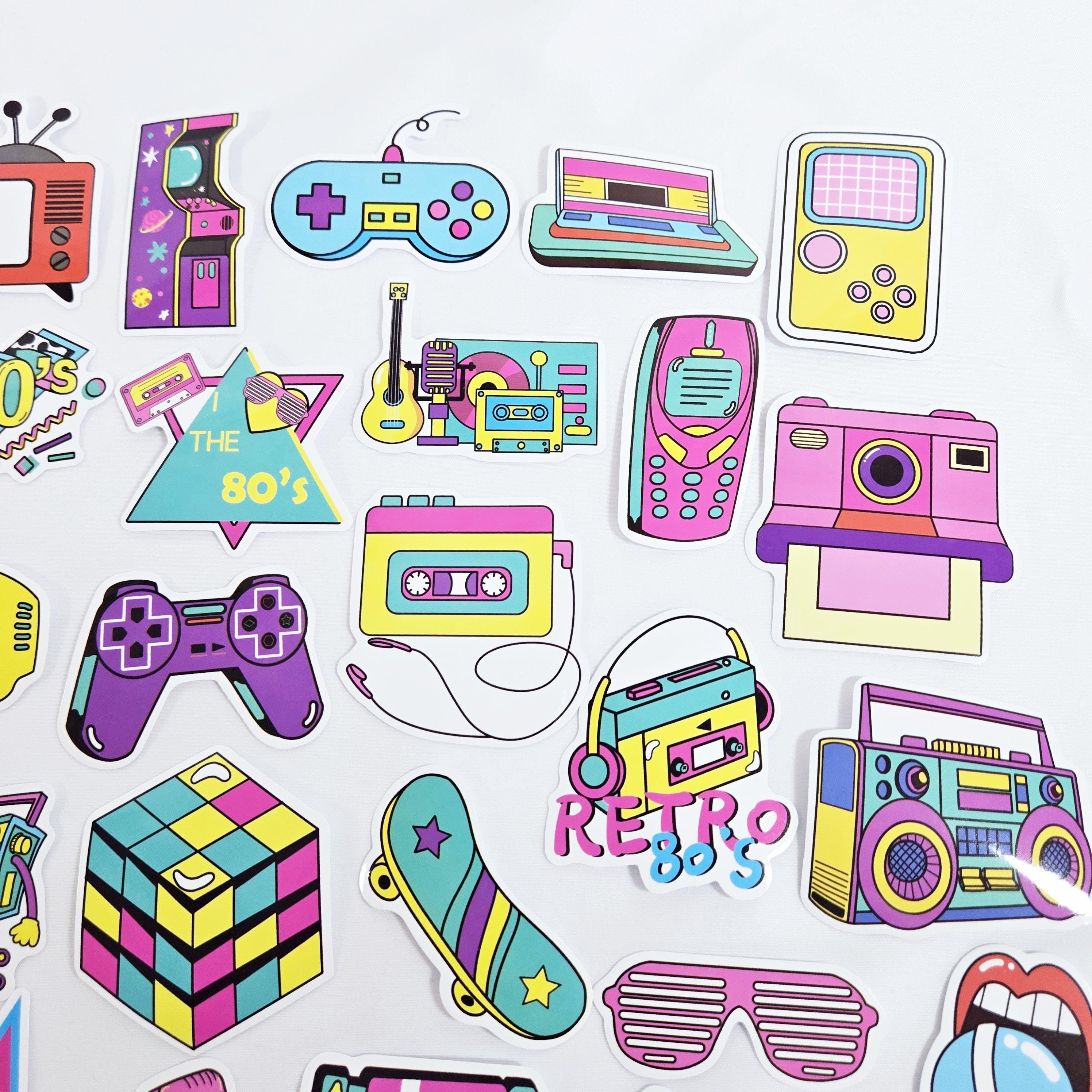 Pack of 50 Retro 80s Stickers, Aesthetic Stickers, Vintage Stickers ...