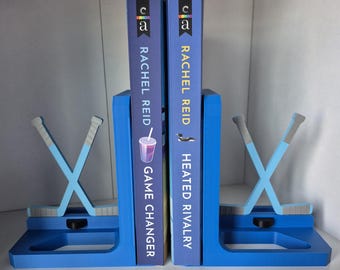 2 Piece - Customizable Hockey Stick Bookend Set