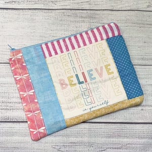 Believe in pastels  Flat Zippered Pouch