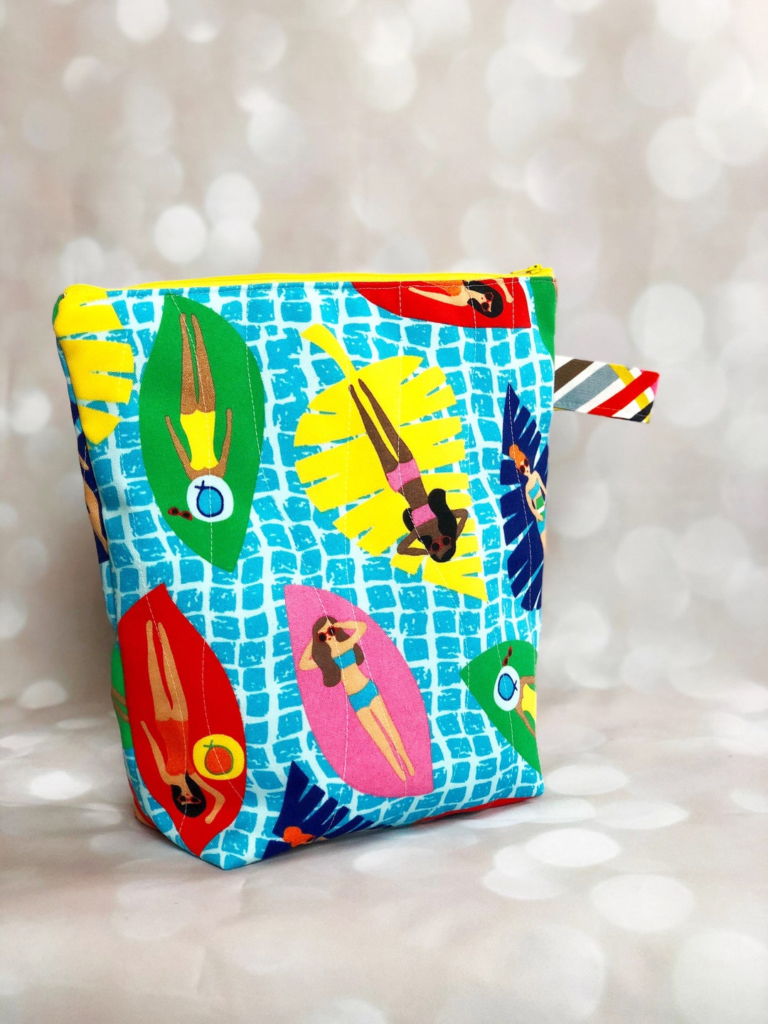 Large Quilted Pouch Poolside Etsy