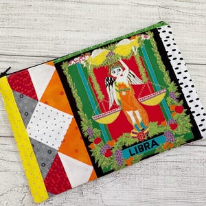 Libra Zodiac Flat Zippered Pouch