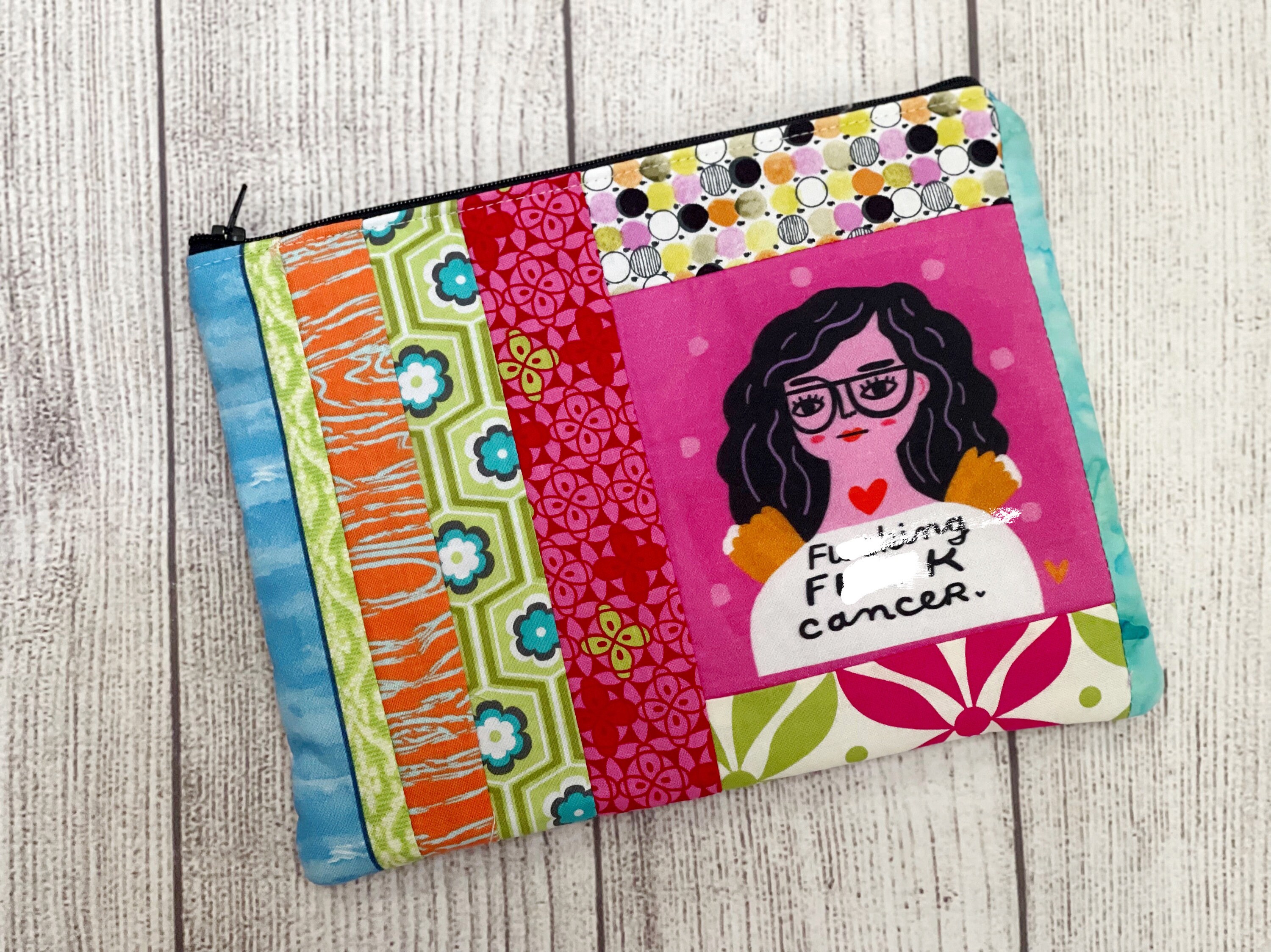 Swearing Guardian Angel MATURE CONTENT Flat Zippered Pouch