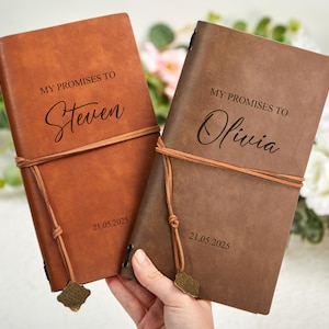 His & Her Vow Books, Personalized Wedding Vow Books, Luxury Notebook For Bride And Groom, Custom Leather Vow Books, Wedding Gift for Couples