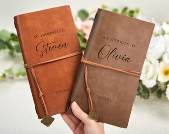 His & Her Vow Books, Personalized Wedding Vow Books, Luxury Notebook For Bride And Groom, Custom Leather Vow Books, Wedding Gift for Couples