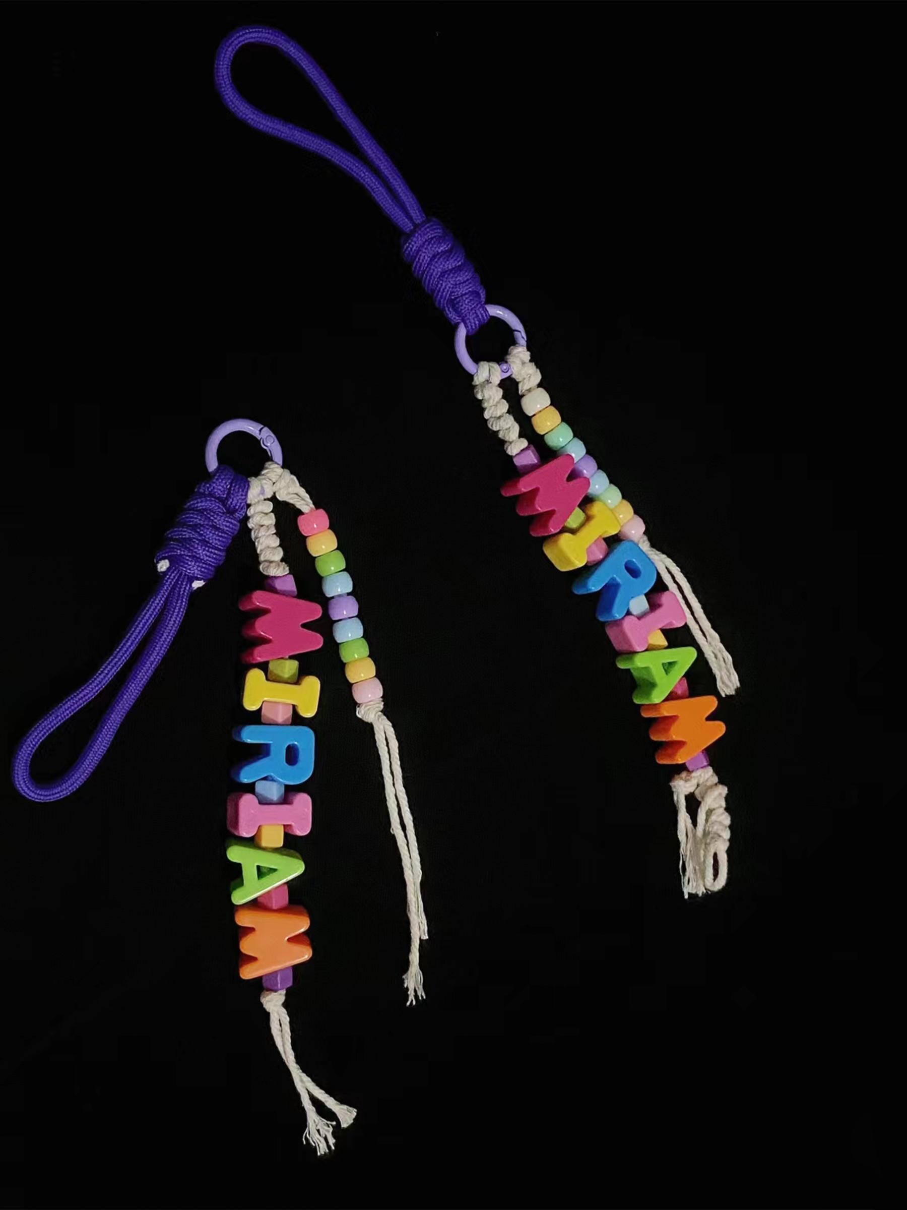 Key Charm Two Ropes Custom Letter Rope Bag Charms,stylish Bag Charm,y2k Rope Purese Charm ...