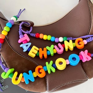 Pingentes de bolsa de corda com letras personalizadas, Pingente de bolsa estiloso, Pingente de bolsa de corda Y2k Purese Acessórios para chaveiros Pingentes de bolsa de corda com letras, Pingente de corda Purese