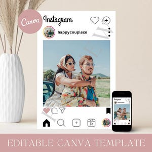 Editable Instagram Selfie Frame Template: 4x6&quot; Canva Design (Digital Download