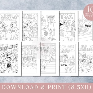 UTSA Roadrunners Kleurplaten: Game Day Activity (digitale download)
