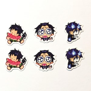Rin Okumura MINI 1&quot; Stickers Blue Exorcist Set of 6