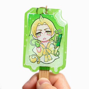 Blue Exorcist Popsicle Keychain Acrylic Charms: Yukio, Mephisto, Lucifer, Rin, Izumo Lucifer- Melon