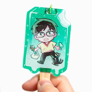 Blue Exorcist Popsicle Keychain Acrylic Charms: Yukio, Mephisto, Lucifer, Rin, Izumo Yukio- Mint Choco