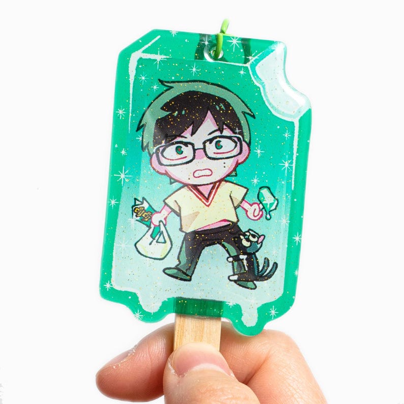 Blue Exorcist Popsicle Keychain Acrylic Charms: Yukio, Mephisto, Lucifer, Rin, Izumo Yukio- Mint Choco