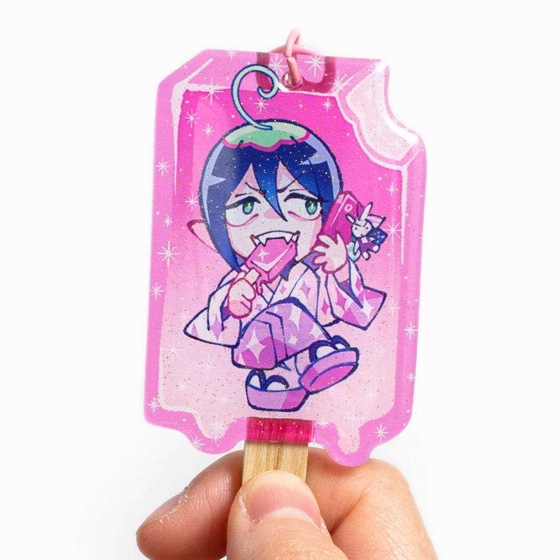 Blue Exorcist Popsicle Keychain Acrylic Charms: Yukio, Mephisto, Lucifer, Rin, Izumo Mephisto- Plum