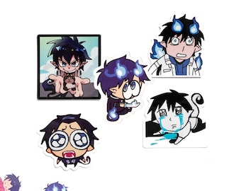 Rin Okumura 2 inch Blue Exorcist Meme Emote Stickers