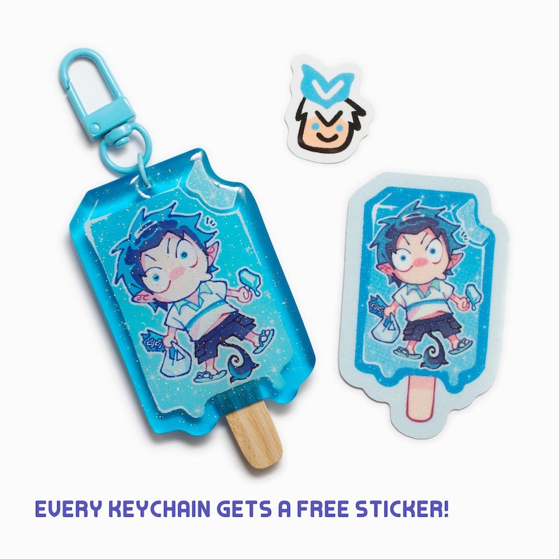 Blue Exorcist Popsicle Keychain Acrylic Charms: Yukio, Mephisto, Lucifer, Rin, Izumo bild 3