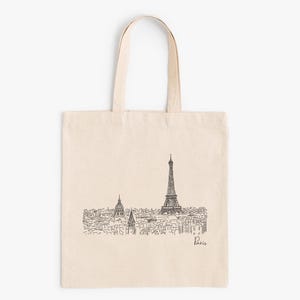 Paris Outline Graphic Tote Bag