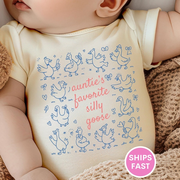 New Aunt Baby Onesie Auntie's Favorite Silly Goose Bodysuit Baby Shower Gift for Aunt Silly Goose Kids Shirt Gift for Niece Nephew from Aunt