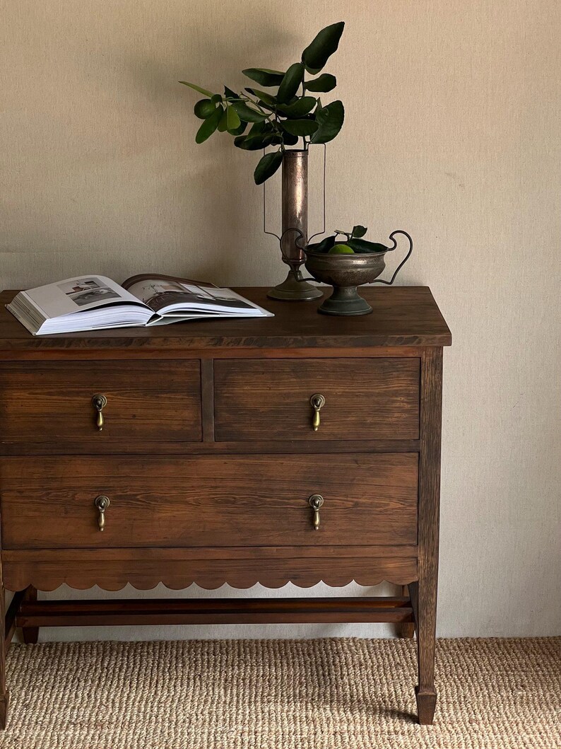 Vintage Scallop Dresser made from Silky Oak