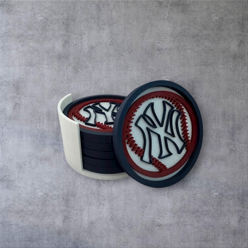 New York Yankees Coaster Set – 3D Printed MLB Gift