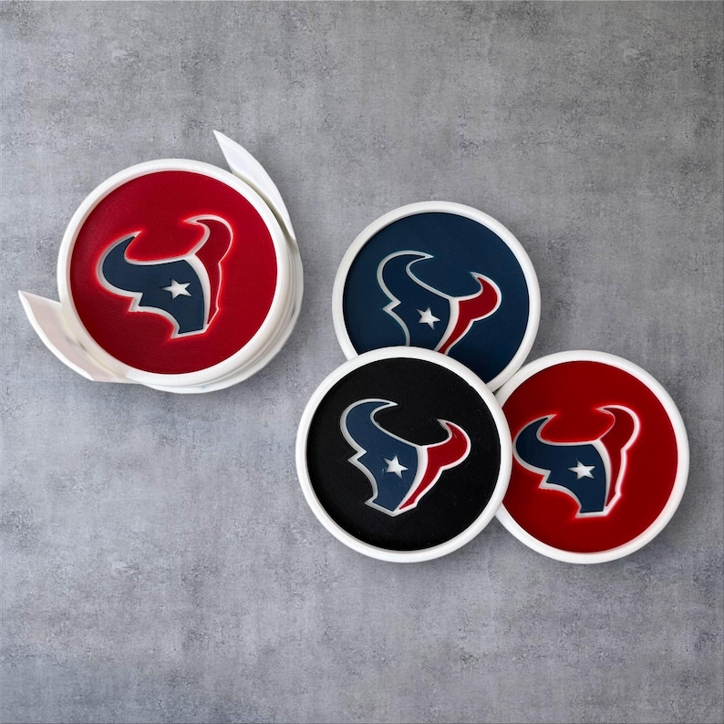 Houston Texans Coaster Set – NFL Game Day Decor with Holder