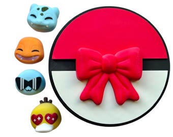 Caja magnética Chibi de Pokémon para San Valentín / Regalo de anime / Coleccionable para fans / Regalo de San Valentín para él o ella
