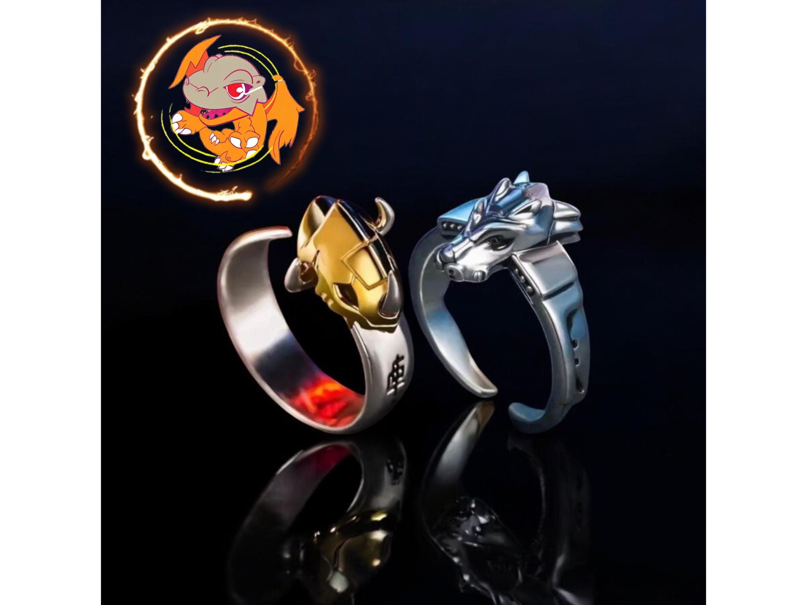 Anime Digimon Digital Monster Ring, Unisex Adjustable Digimon Ring, Gift For Anime lover