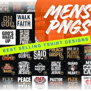 Ensemble PNG de motifs de t-shirts sur le thème chrétien (téléchargement numérique)
