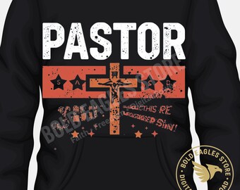 Pastor Christian Shirt Design, Men's Trendy Tee (PNG)