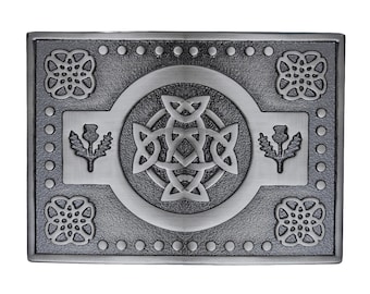 Celtic Knot Kilt Belt Buckle - Rust-Free Brass by Kilt Emporium