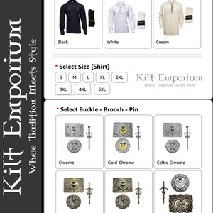 Scottish Kilt Outfit for Men, 10 Piece Thistle Tartan Complete Kilt Set, 16oz Highland Dress Outfit, Wedding & Burns Night bild 3