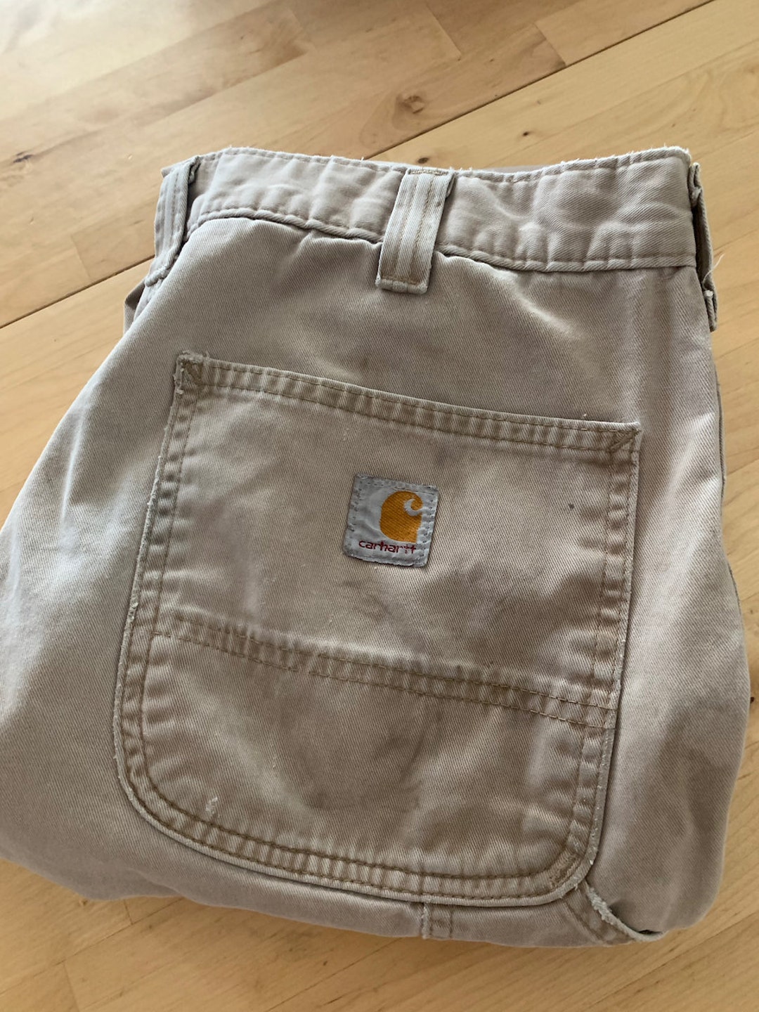 SALE Carhart Carpenter Trousers Work Pants Khaki Trashed Vintage ...