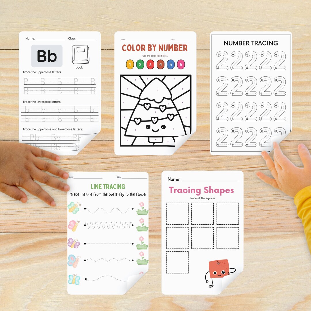 Preschool Tracing and Learning Bundle, Printable PDF Worksheets for ...