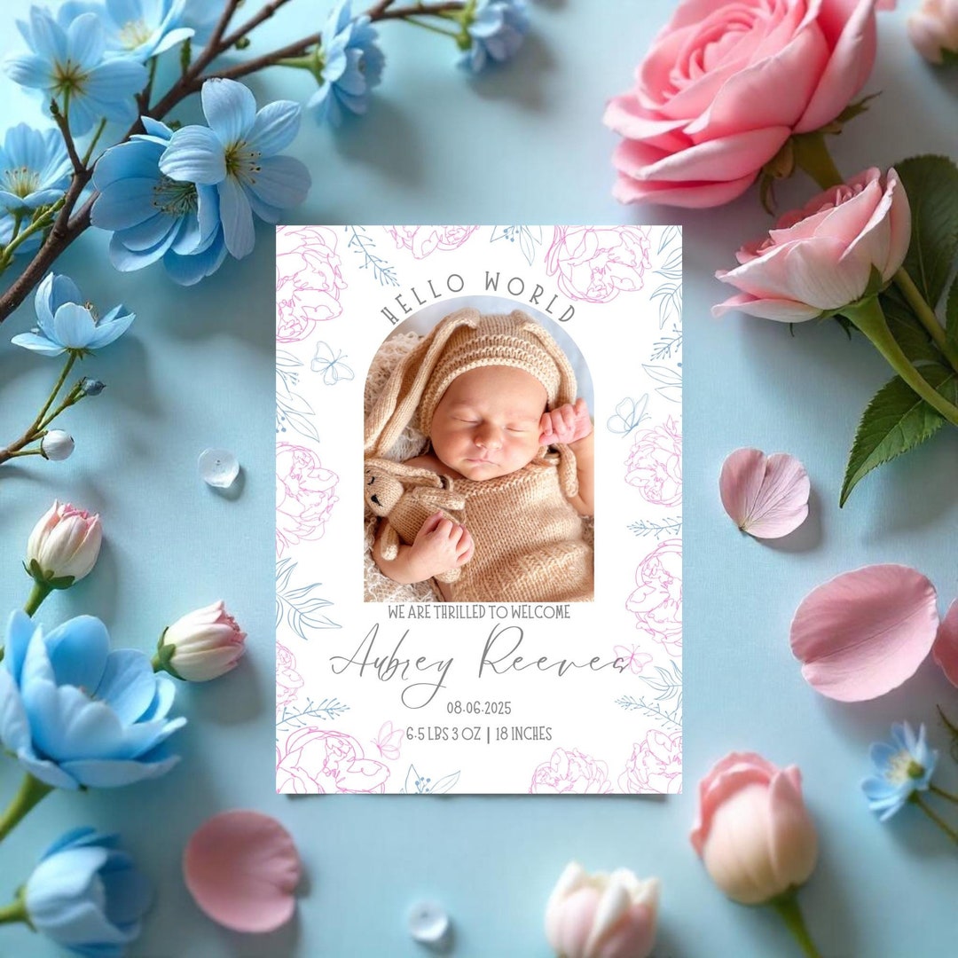 Floral Baby Monthly Milestone Cards for Boy or Girl, Monthly Baby Photo ...