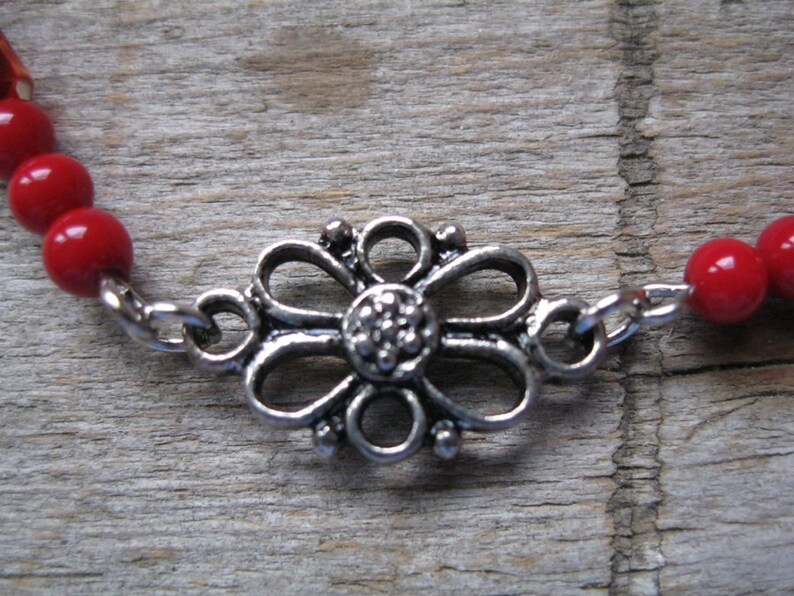 Crimson Red Pearl Anklet Etsy