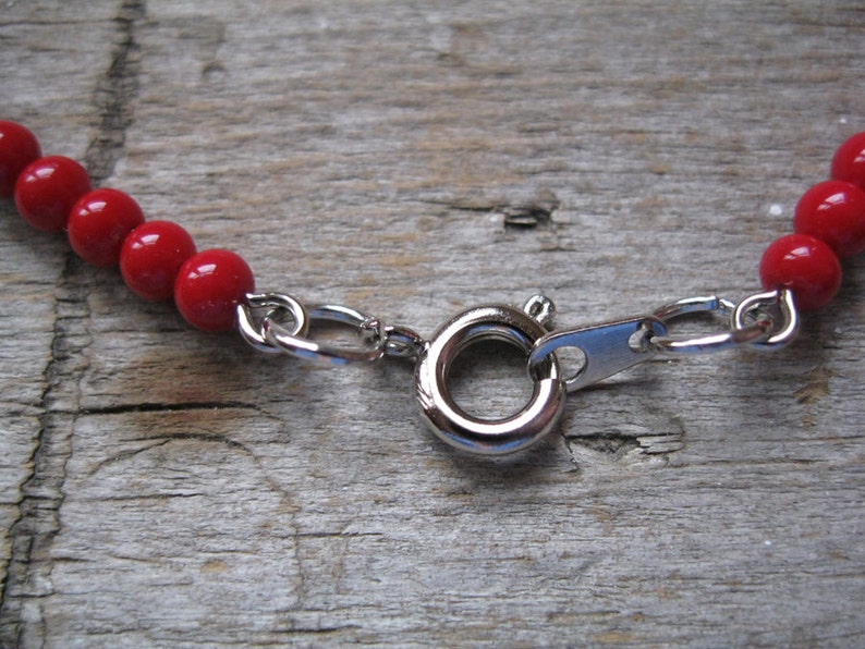 Crimson Red Pearl Anklet Etsy