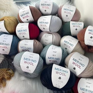 fio de tricô de lã merino, fio de lã natural, fio de lã para crochê, fio de lã, fio, fio de peso penteado, 43 cores de fio