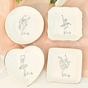 Personalised Ballet Jewelry Dish, Ballet Dancer Ring Dish With Name, Dance Teacher Gift, Birthday Gifts for Girls Daughter, Bridesmaid Gifts