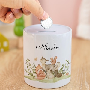 Personalized Ceramic Money Box, Animal Name Money Box, Name Piggy Bank For Kids, Custom Savings Bank, Kids Birthday Gifts, Christmas Gifts