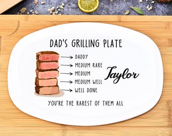 Custom Dad's Grilling Plate, Dad You're The Rarest Of Them All, Father's Day Plate, Best Dad Plate for Him, Love You Dad Gift, Funny Gift
