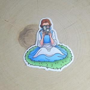 Cozy Bookish Girl Sticker – Waterproof & Durable Vinyl Sticker, Handmade Aesthetic for Book Lovers, Readers, Kindles, Laptops and More