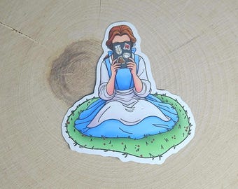 Cozy Bookish Girl Sticker – Waterproof & Durable Vinyl Sticker, Handmade Aesthetic for Book Lovers, Readers, Kindles, Laptops and More