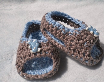 Crochet Infant Summer Sandals Baby Boy 6 9 mo Cotton Yarn